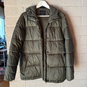 Everlane ReNew Olive Green Puffer Coat Jacket Size Small